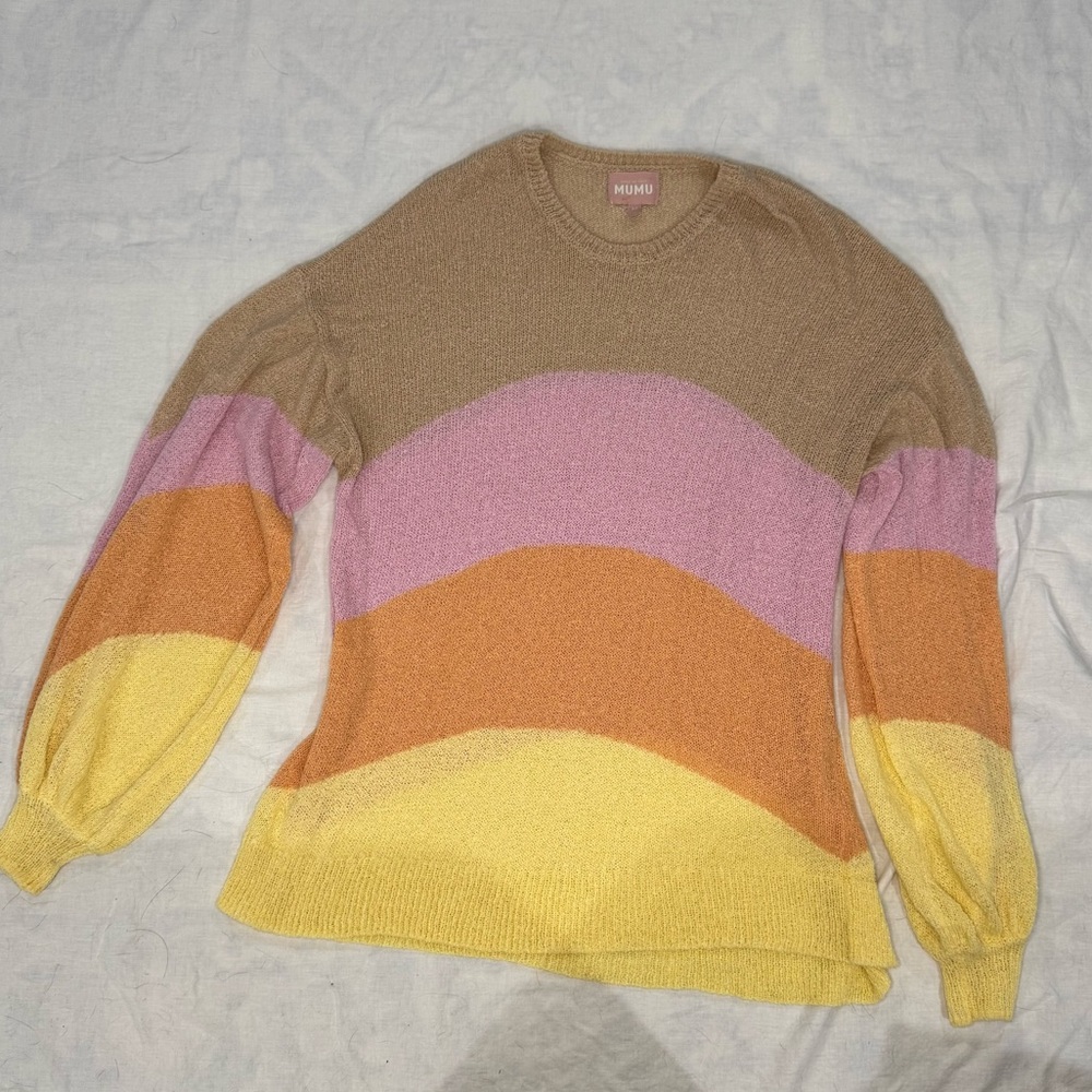 Show Me Your Mumu Pismo Sunny‎ Stripe Knit Sweater Medium
